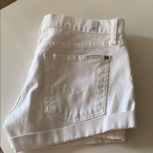 7 For All Mankind White Shorts